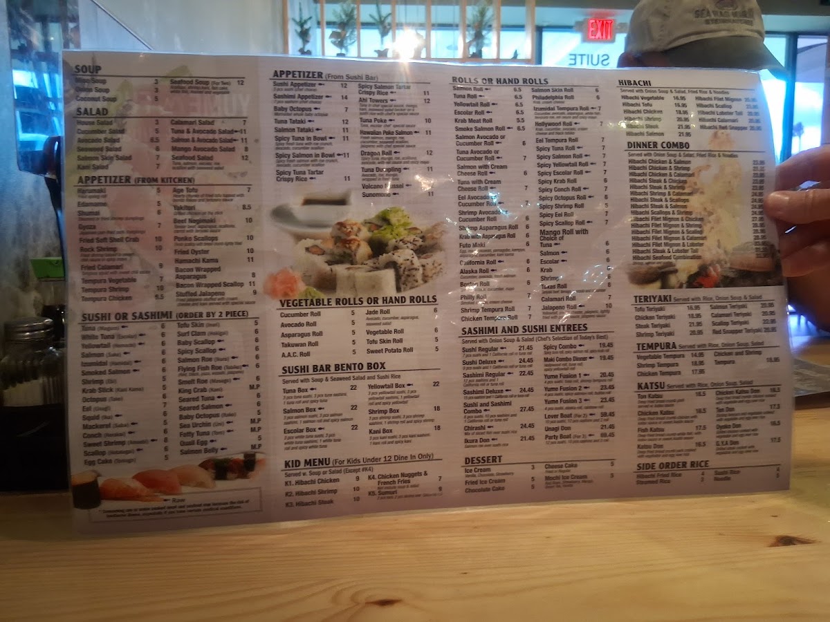 Yume Fusion Sushi & Grill Menu - Image 1
