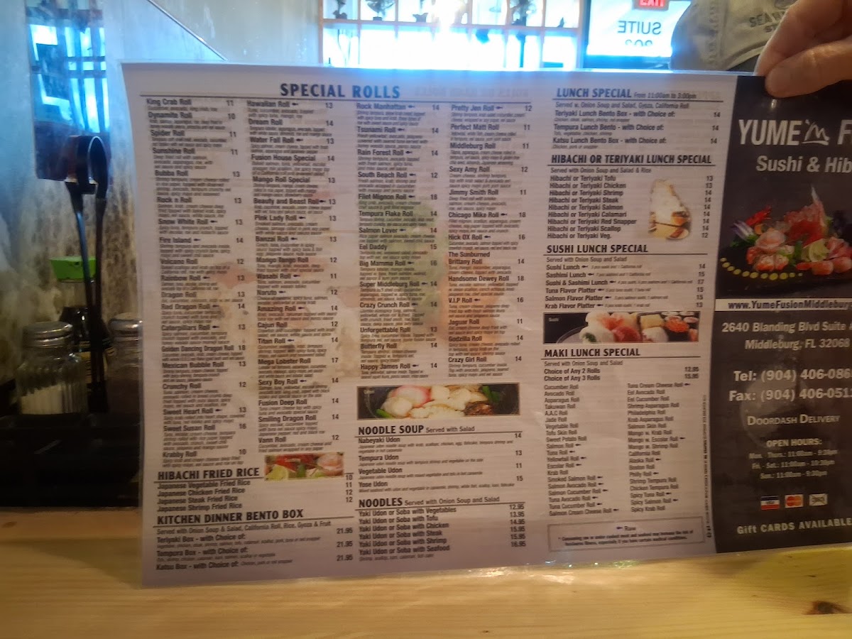 Yume Fusion Sushi & Grill Menu - Image 4