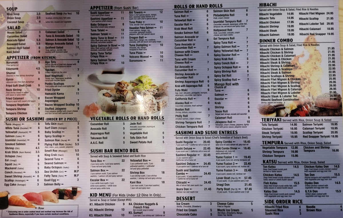 Yume Fusion Sushi & Grill Menu - Image 5